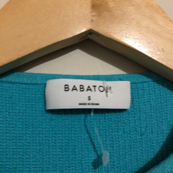 ♦️ BABATON | Turquoise Sculpt Knit Racer Dress - Picture 3 of 4